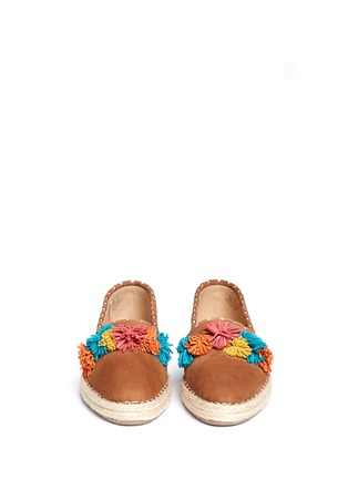 Front View - Click To Enlarge - SAM EDELMAN - 'Issa' pompom suede espadrilles