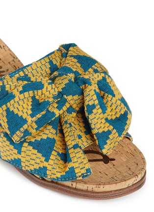 Detail View - Click To Enlarge - SAM EDELMAN - 'Henna' woven bow cork slide sandals