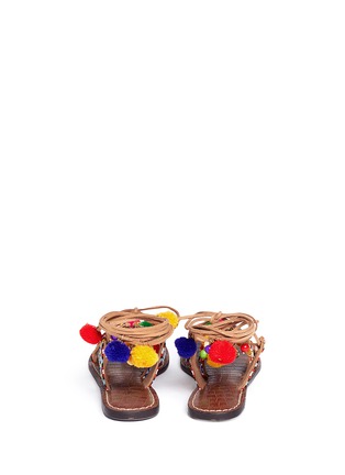 Back View - Click To Enlarge - SAM EDELMAN - 'Lisabeth' pompom beaded lace-up sandals
