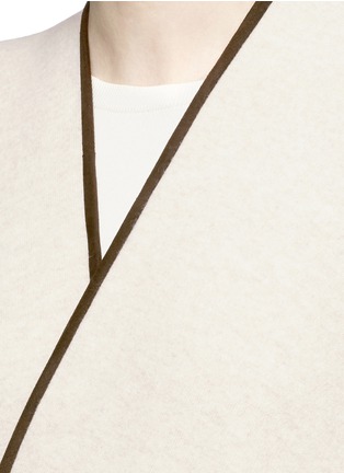 Detail View - Click To Enlarge - THE ROW - 'Dusana' goatskin suede trim Merino wool-cashmere cape