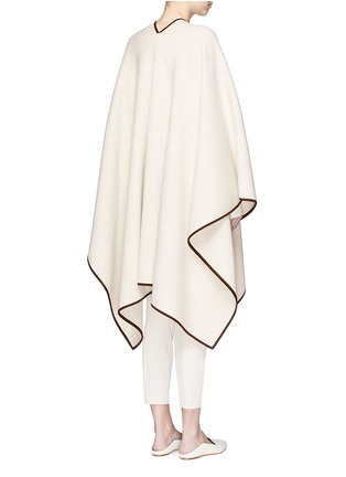 Back View - Click To Enlarge - THE ROW - 'Dusana' goatskin suede trim Merino wool-cashmere cape