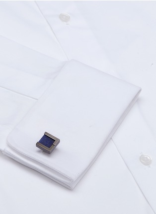 Figure View - Click To Enlarge - LANVIN - Interchangeable rectangle gemstone cufflinks