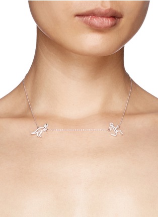 Detail View - Click To Enlarge - KHAI KHAI - 'Running Man' diamond necklace