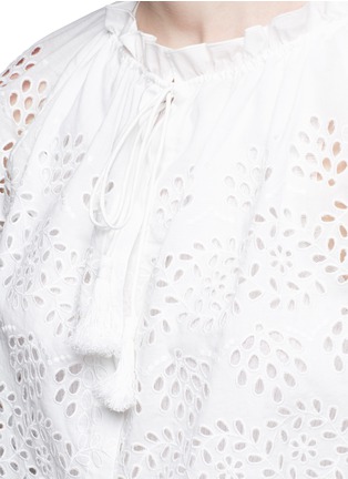 Detail View - Click To Enlarge - THEORY - 'Maryana' cutwork embroidery drawstring jacket