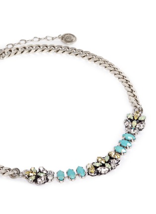 Detail View - Click To Enlarge - ANTON HEUNIS - Swarovski crystal filigree floral charm necklace