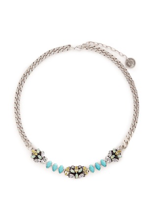 Main View - Click To Enlarge - ANTON HEUNIS - Swarovski crystal filigree floral charm necklace