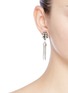 Figure View - Click To Enlarge - ANTON HEUNIS - Chain tassel Swarovski crystal leaf stud earrings