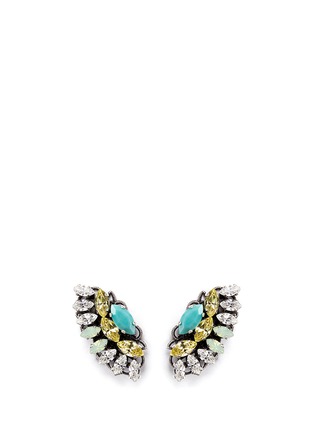 Main View - Click To Enlarge - ANTON HEUNIS - Swarovski crystal fan earrings