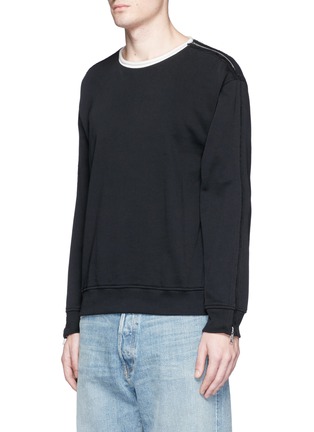 Front View - Click To Enlarge - 3.1 PHILLIP LIM - Zip sleeve cotton sweatshirt