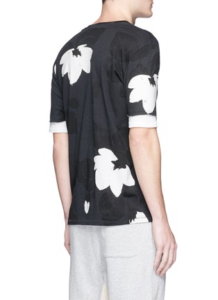Back View - Click To Enlarge - 3.1 PHILLIP LIM - Floral print double sleeve cotton T-shirt