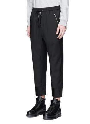 Front View - Click To Enlarge - 3.1 PHILLIP LIM - Quilted cropped wool jogging pants
