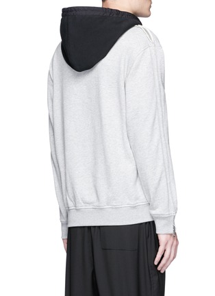 Back View - Click To Enlarge - 3.1 PHILLIP LIM - Zip sleeve cotton hoodie
