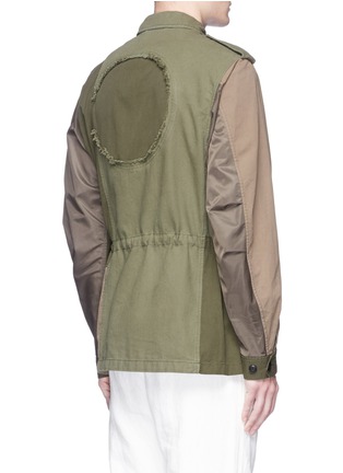 Back View - Click To Enlarge - 3.1 PHILLIP LIM - Drawstring waist patchwork canvas field jacket