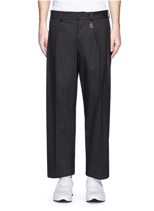 Main View - Click To Enlarge - CHRISTOPHER KANE - Logo charm pleated wide leg pants
