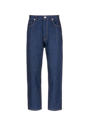 Main View - Click To Enlarge - CHRISTOPHER KANE - 'Law and Order' patch drop crotch jeans