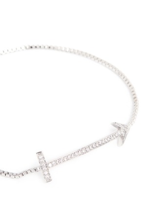 Detail View - Click To Enlarge - CZ BY KENNETH JAY LANE - 'Shamballa' cubic zirconia pavé arrow bracelet