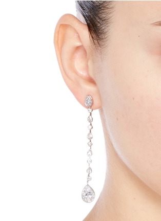 Figure View - Click To Enlarge - CZ BY KENNETH JAY LANE - Pear cut cubic zirconia drop earrings