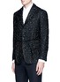 Front View - Click To Enlarge - WOOSTER + LARDINI - Textured polka dot soft shimmer blazer