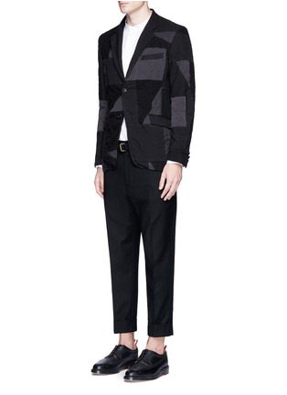 Figure View - Click To Enlarge - WOOSTER + LARDINI - Buckle strap cropped wool pants