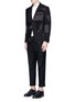 Figure View - Click To Enlarge - WOOSTER + LARDINI - Buckle strap cropped wool pants