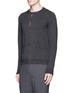 Front View - Click To Enlarge - WOOSTER + LARDINI - Grosgrain ribbon trim wool cardigan