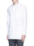 Front View - Click To Enlarge - WOOSTER + LARDINI - High-low side split long Oxford shirt