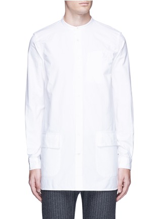 Main View - Click To Enlarge - WOOSTER + LARDINI - High-low side split long Oxford shirt