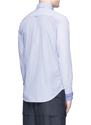 Back View - Click To Enlarge - WOOSTER + LARDINI - Patchwork stripe cotton poplin shirt
