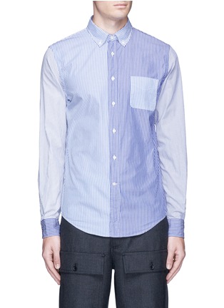 Main View - Click To Enlarge - WOOSTER + LARDINI - Patchwork stripe cotton poplin shirt