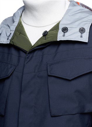 Detail View - Click To Enlarge - WOOSTER + LARDINI - Reversible reflective stripe sahara field jacket