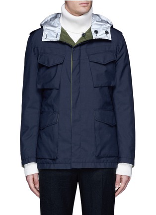 Main View - Click To Enlarge - WOOSTER + LARDINI - Reversible reflective stripe sahara field jacket