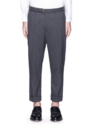 Main View - Click To Enlarge - WOOSTER + LARDINI - Rolled cuff belted wool pants