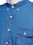 Detail View - Click To Enlarge - WOOSTER + LARDINI - Frayed collar chambray tunic shirt