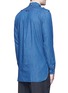 Back View - Click To Enlarge - WOOSTER + LARDINI - Frayed collar chambray tunic shirt