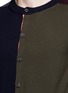 Detail View - Click To Enlarge - WOOSTER + LARDINI - Colourblock grosgrain trim wool cardigan