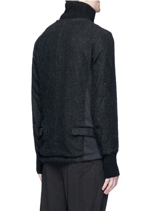 Back View - Click To Enlarge - THE VIRIDI-ANNE - Asymmetric zip wool-linen jacket
