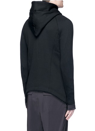 Back View - Click To Enlarge - THE VIRIDI-ANNE - Thumbhole cuff cotton zip hoodie