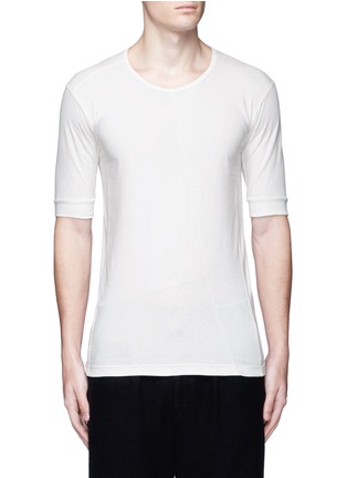 Main View - Click To Enlarge - THE VIRIDI-ANNE - Contrast seam cotton T-shirt