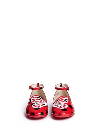 Figure View - Click To Enlarge - SOPHIA WEBSTER - 'Bibi Butterfly' polka dot print patent leather toddler ballerina flats