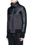 Front View - Click To Enlarge - THE VIRIDI-ANNE - Lambskin leather panel tech fabric jacket