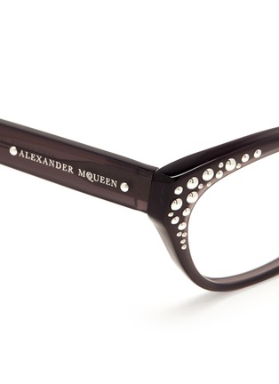 Detail View - Click To Enlarge - ALEXANDER MCQUEEN - Studded rectangular cat-eye optical glasses