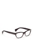 Figure View - Click To Enlarge - ALEXANDER MCQUEEN - Studded rectangular cat-eye optical glasses