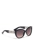 Figure View - Click To Enlarge - DIOR - Floral strass temple cat eye sunglasses