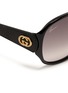 Detail View - Click To Enlarge - GUCCI - Crystal logo oversized sunglasses