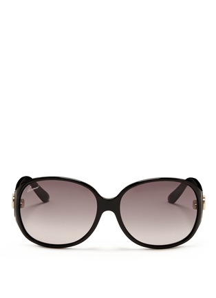 Main View - Click To Enlarge - GUCCI - Crystal logo oversized sunglasses