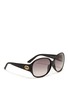 Figure View - Click To Enlarge - GUCCI - Crystal logo oversized sunglasses