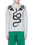 Main View - Click To Enlarge - GUCCI - Floral and snake embroidery sweatshirt