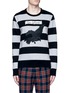 Main View - Click To Enlarge - GUCCI - Bird embroidery rugby stripe sweatshirt