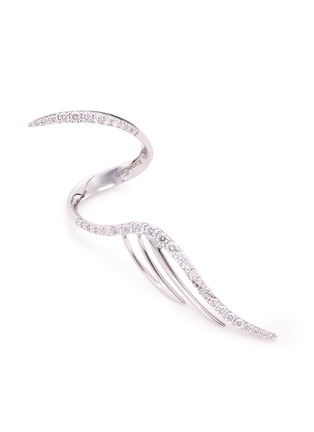 Detail View - Click To Enlarge - CRISTINAORTIZ - Diamond 18k white gold wing ring