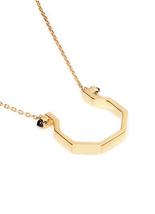 Detail View - Click To Enlarge - W. BRITT - 'Mini Hex' onyx stud pendant necklace